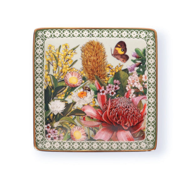 Square Trinket Tray | Botanical Blooms by La La Land. Australian Art Prints and Homewares. Green Door Decor. www.greendoordecor.com.au