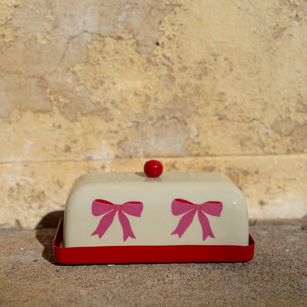 Bow Butter Dish by Mink & Me. Australian Art Prints and Homewares. Green Door Decor. www.greendoordecor.com.au