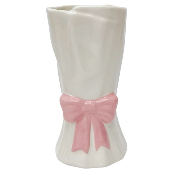 Bow Vase | Pink/White by Urban Products. Australian Art Prints, Fashion and Homewares. Green Door Decor. www.greendoordecor.com.au