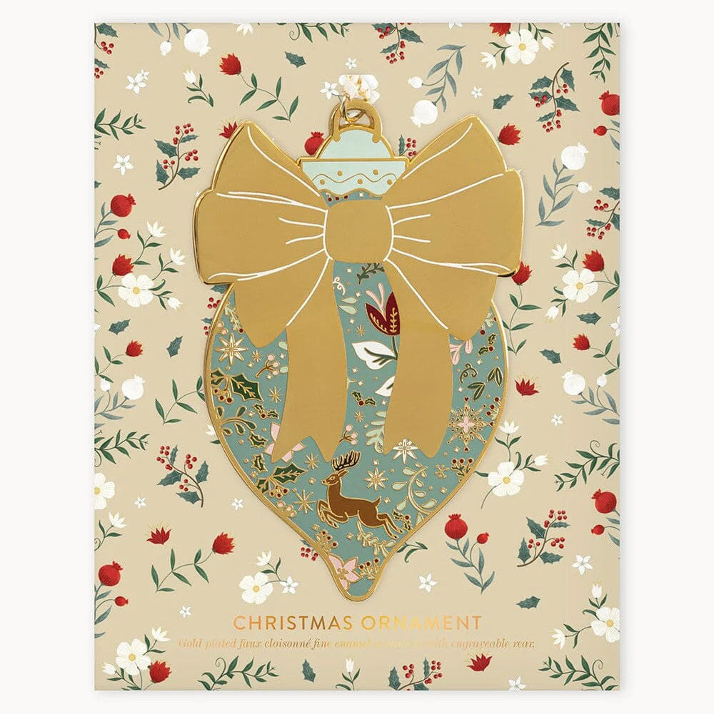 Enamel Christmas Ornament | Bow by Bespoke Letterpress. Australian Art Prints and Homewares. Green Door Decor. www.greendoordecor.com.au