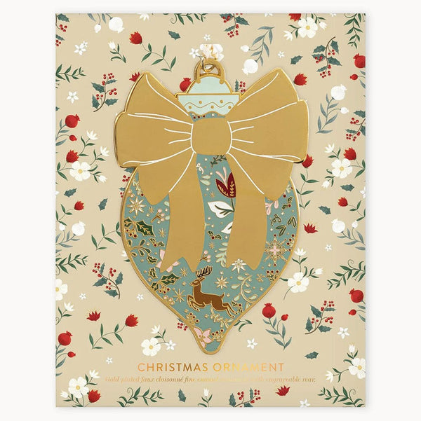 Enamel Christmas Ornament | Bow by Bespoke Letterpress. Australian Art Prints and Homewares. Green Door Decor. www.greendoordecor.com.au