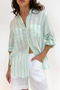 Boyfriend Linen Shirt | Garden Party Stripe by Hut Clothing. Australian Art Prints and Homewares. Green Door Decor. www.greendoordecor.com.au
