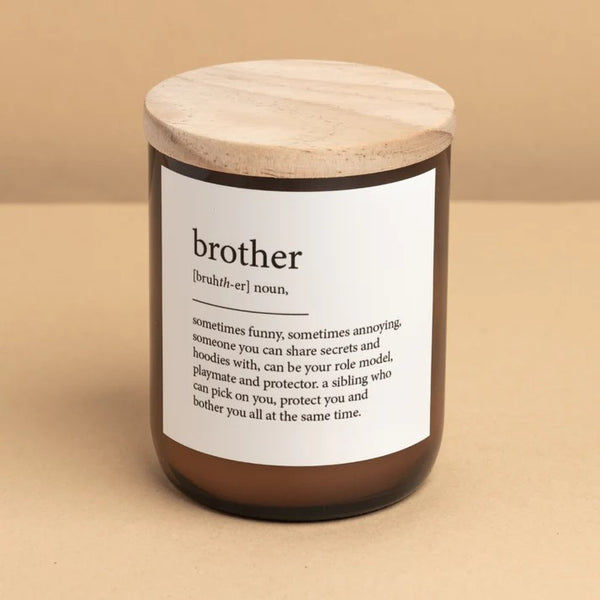 'Brother' | Dictionary Candle by The Commonfolk Collective. Australian Art Prints and Homewares. Green Door Decor. www.greendoordecor.com.au