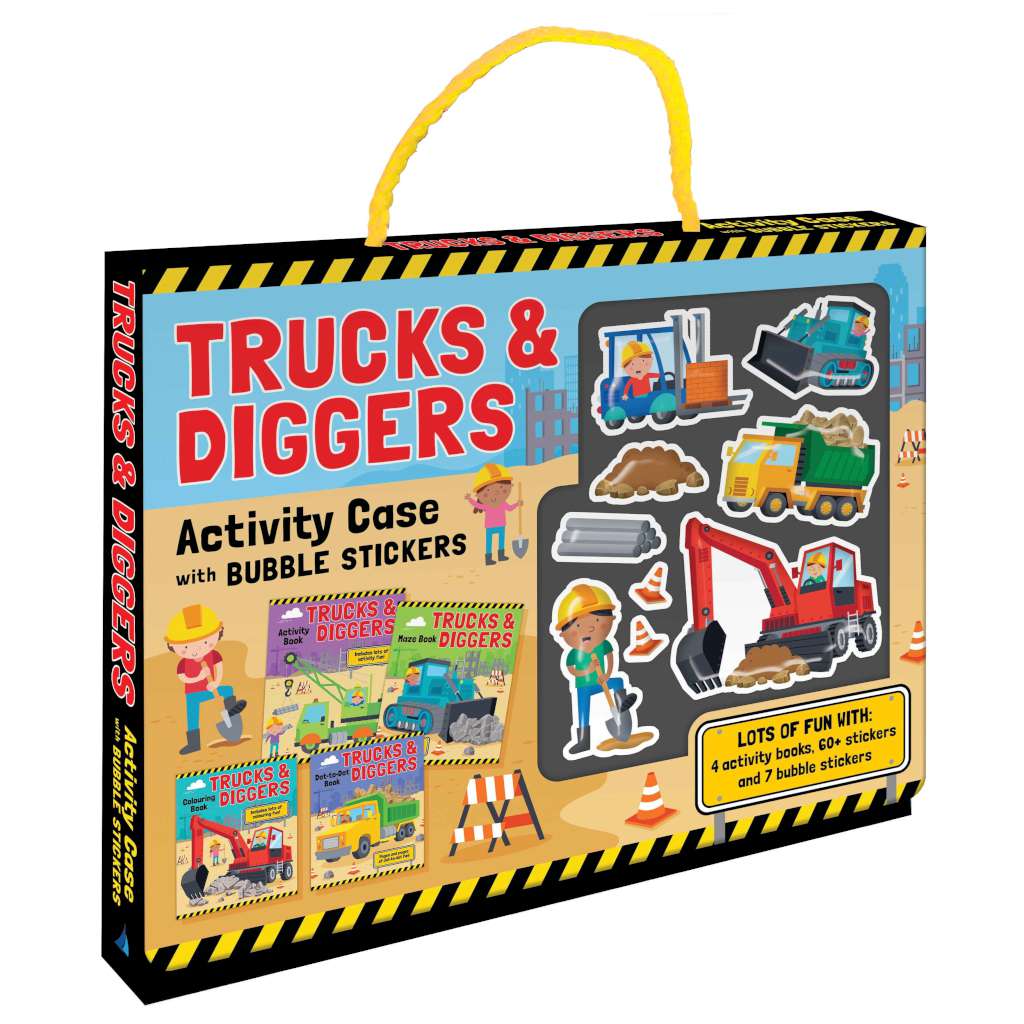 Bubble Sticker Activity Case | Trucks & Diggers by Lake Press. Australian Art Prints and Homewares. Green Door Decor. www.greendoordecor.com.au