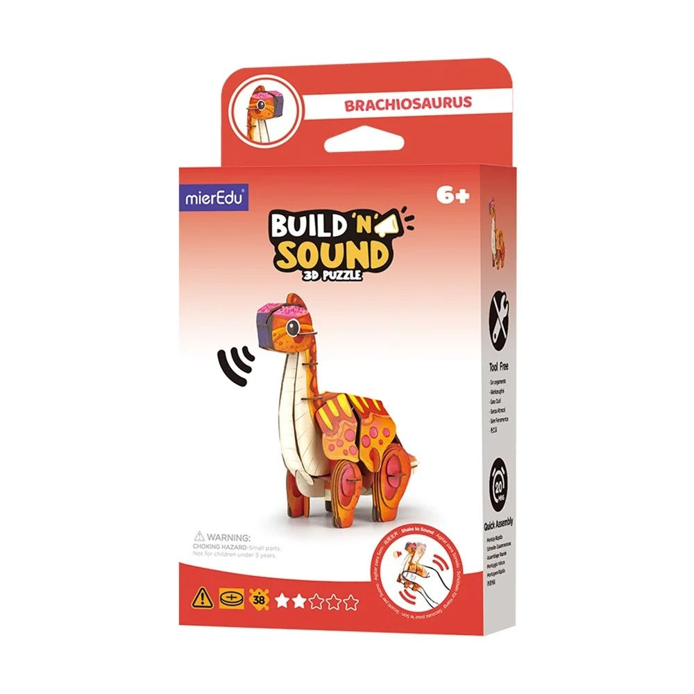 Build n Sound 3D Puzzle | Brachiosaurus | mierEdu by Johnco. Australian Art Prints, Gifts, Fashion and Homewares. Green Door Decor. www.greendoordecor.com.au