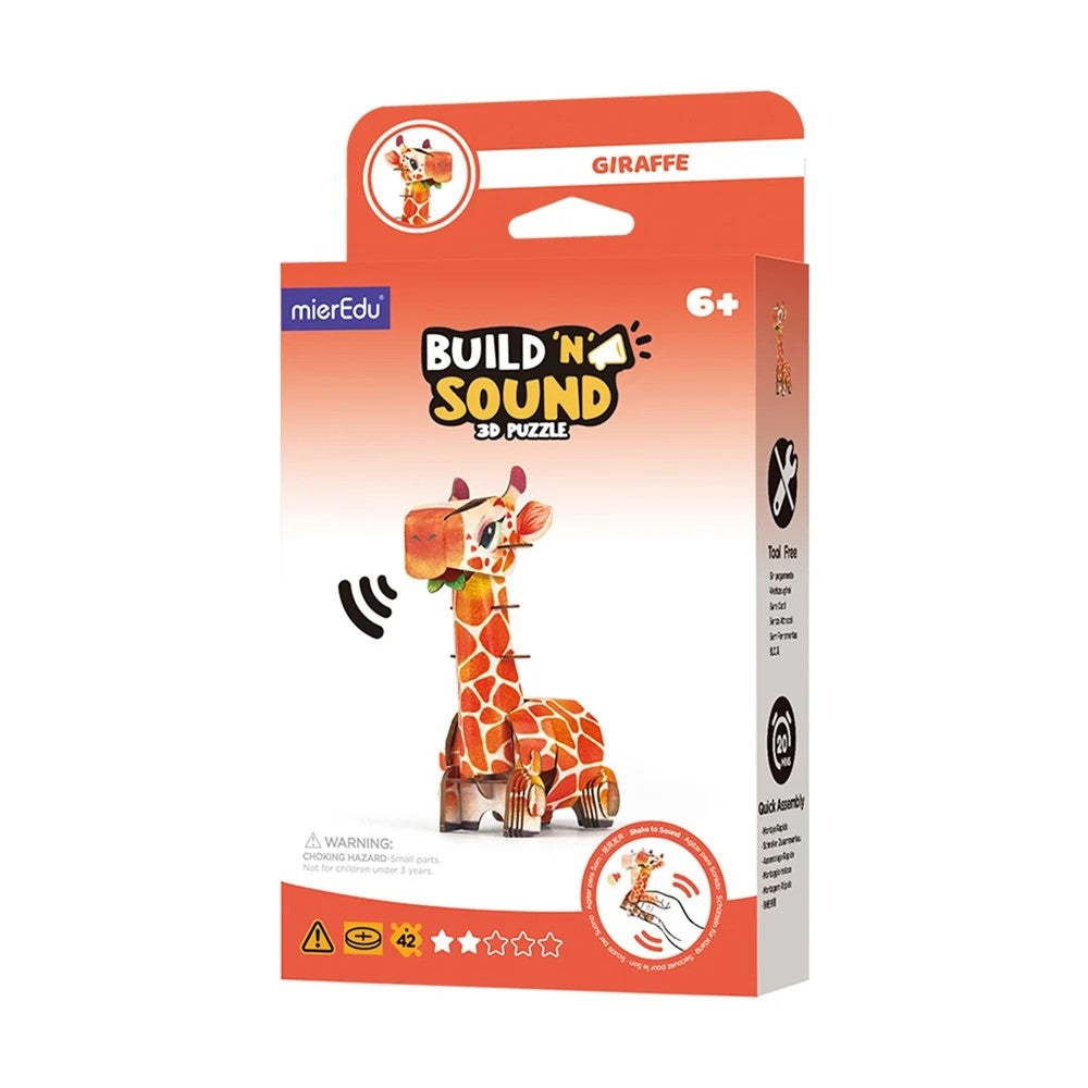 Build n Sound 3D Puzzle | Giraffe | mierEdu by Johnco. Australian Art Prints, Gifts, Fashion and Homewares. Green Door Decor. www.greendoordecor.com.au