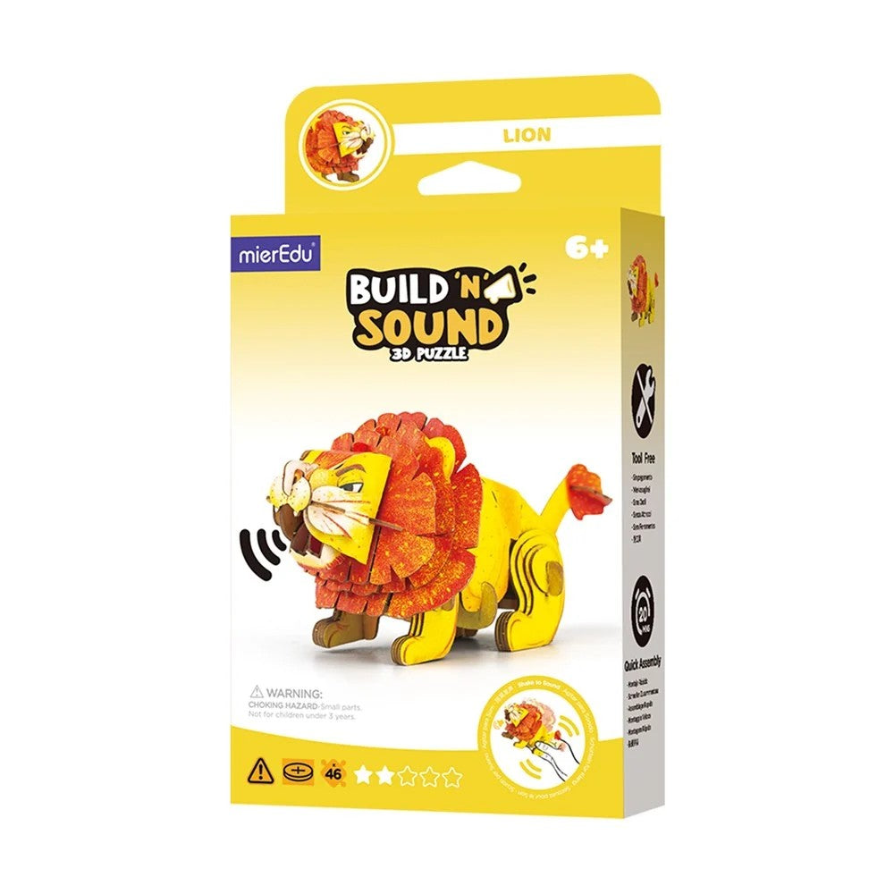 Build n Sound 3D Puzzle | Lion | mierEdu by Johnco. Australian Art Prints, Gifts, Fashion and Homewares. Green Door Decor. www.greendoordecor.com.au