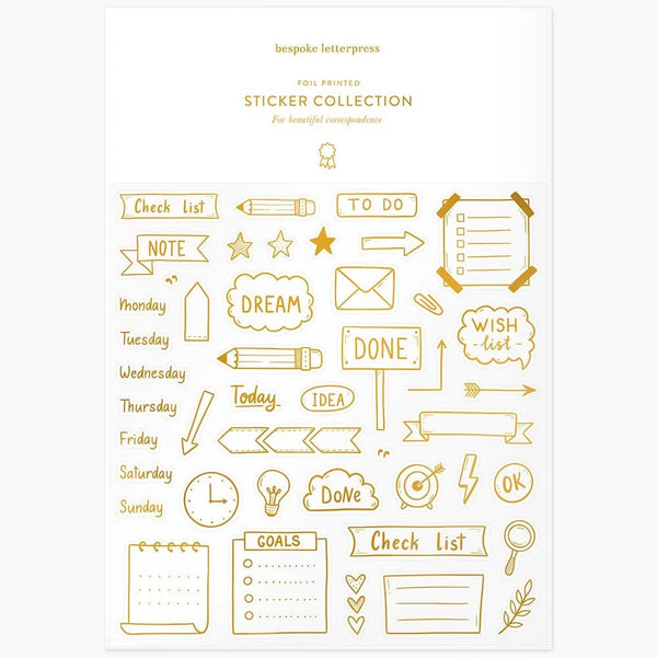 Bullet Journalling Sticker Sheet by Bespoke Letterpress. Australian Art Prints, Gifts, Fashion and Homewares. Green Door Decor. www.greendoordecor.com.au