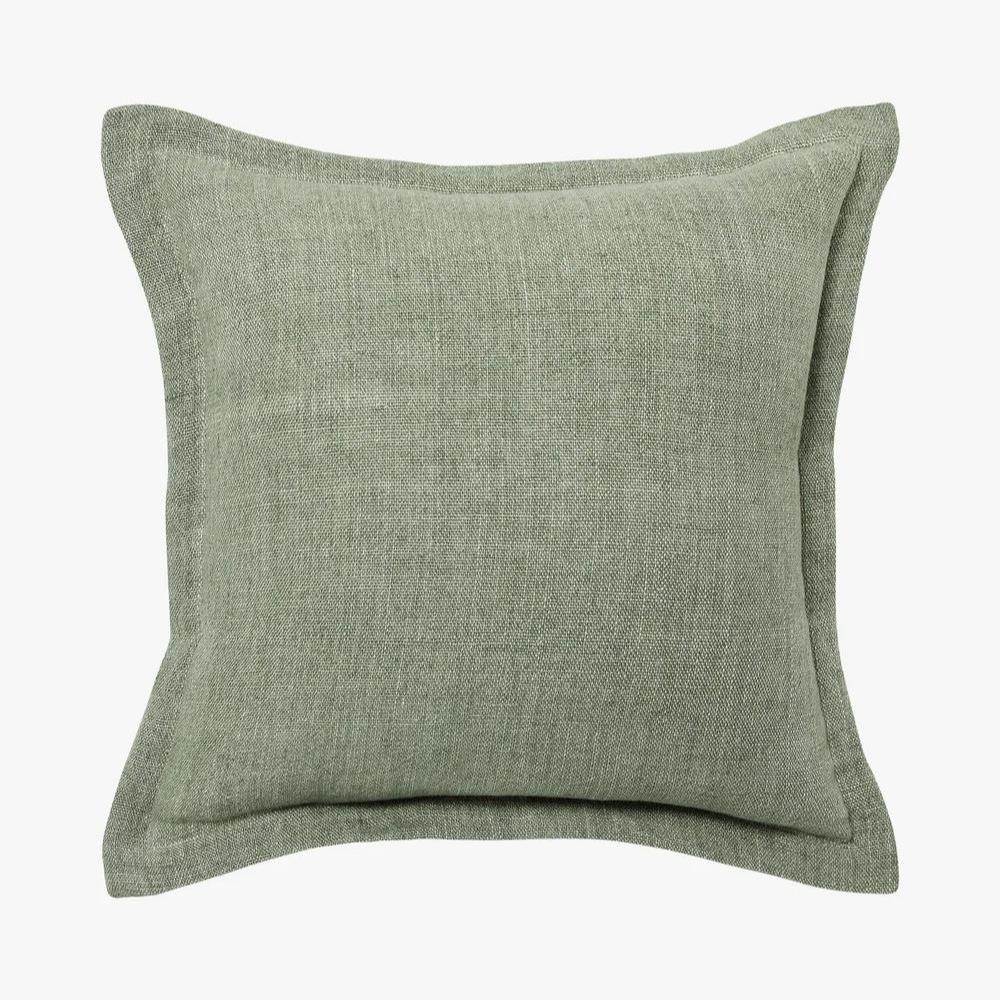 'Burton Seagrass' Tailored Heavy Linen Square Cushion (50cm) by L & M Home. Australian Art Prints and Homewares. Green Door Decor. www.greendoordecor.com.au