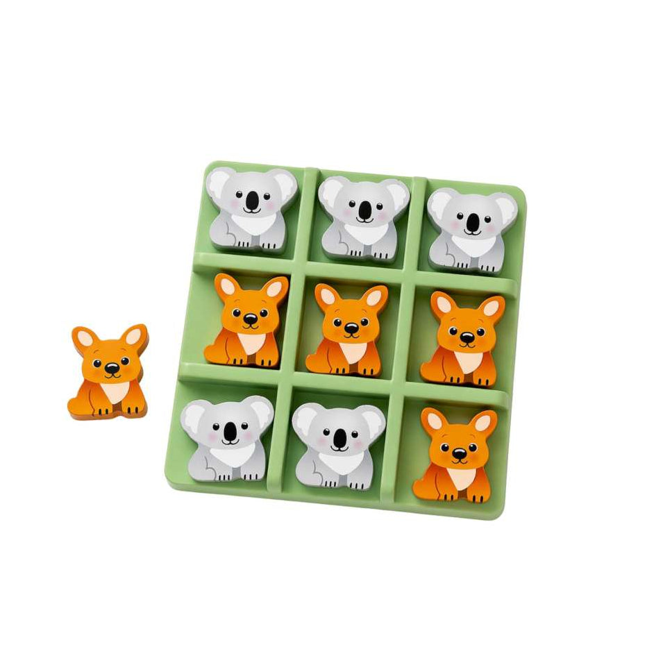 Bush Buddies Tic Tac Toe | Koala & Kangaroo by Eleganter Australia. Australian Art Prints, Gifts, Fashion and Homewares. Green Door Decor. www.greendoordecor.com.au