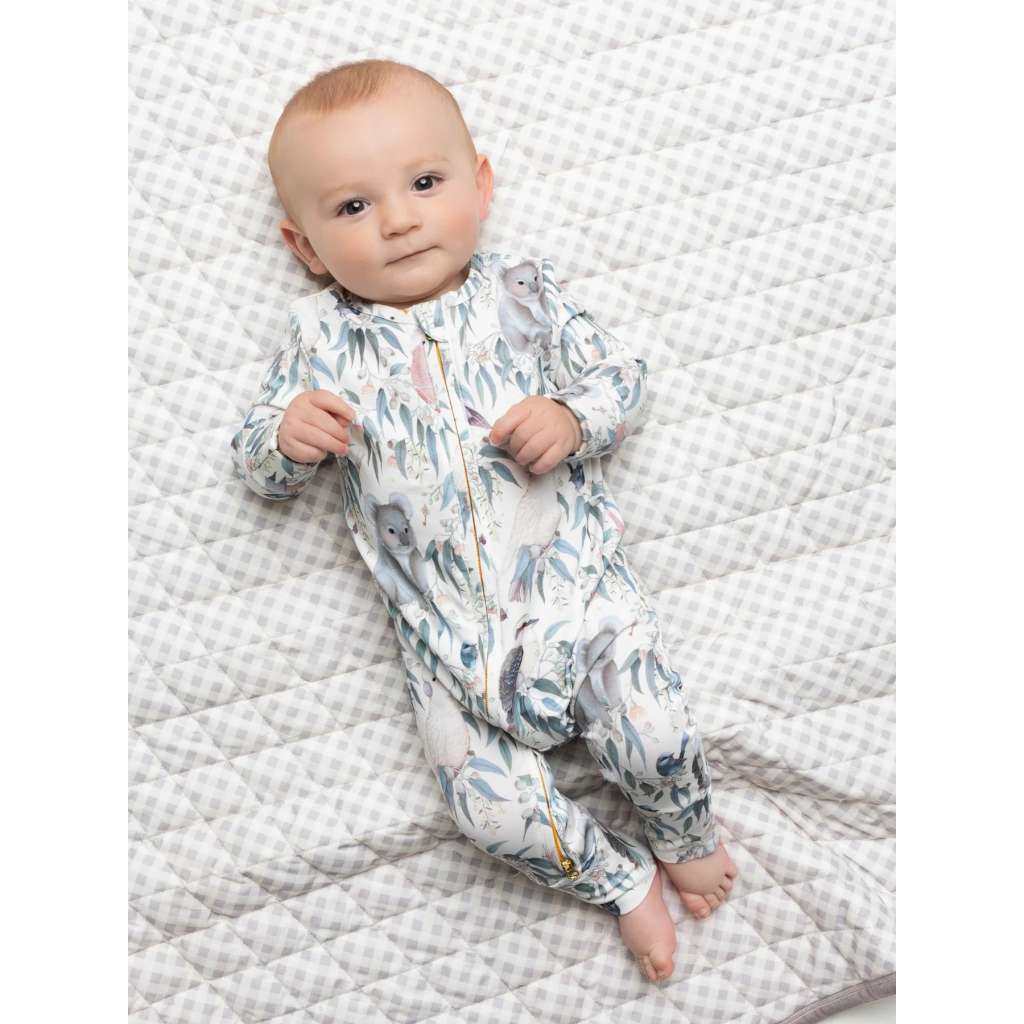 'Bush Babies' Timeless Coverall | Bu. Australian Art Prints and Homewares. Green Door Decor. www.greendoordecor.com.aush Babies Gardenia by Fleur Harris