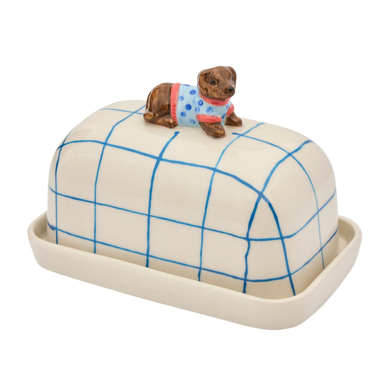 'Butter Up' Butter Dish | Dachshund by Robert Gordon. Australian Art Prints, Gifts, Fashion and Homewares. Green Door Decor. www.greendoordecor.com.au