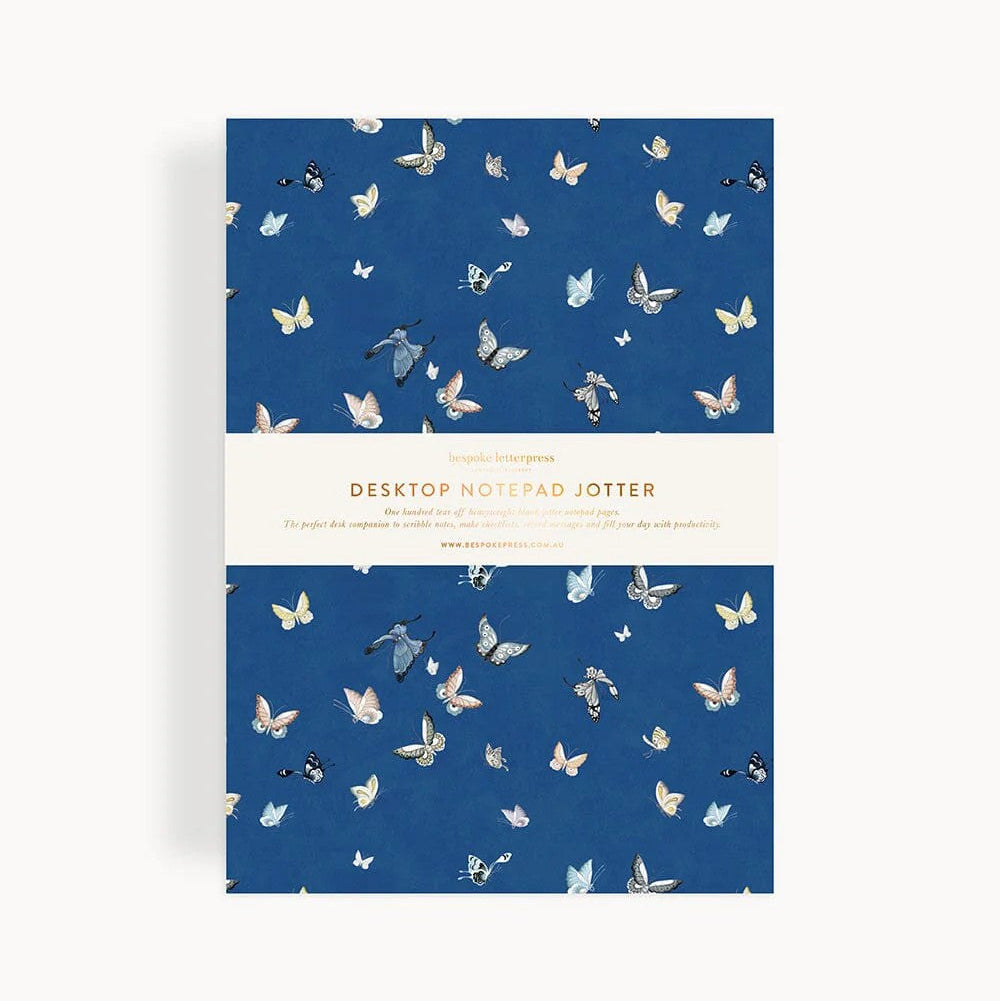 Notepad Jotter | Butterflies by Bespoke Letterpress. Australian Art Prints and Homewares. Green Door Decor. www.greendoordecor.com.au