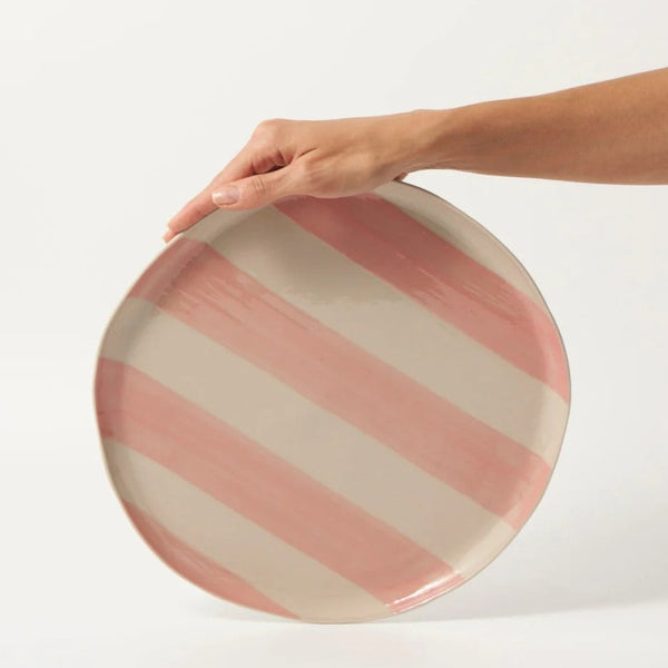 Cabana Stripe Platter | Pink by Jones and Co. Australian Art Prints and Homewares. Green Door Decor. www.greendoordecor.com.au