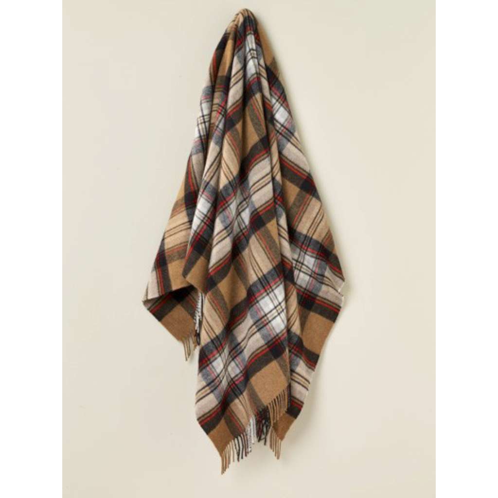 Bronte by Moon - Camel Stewart Tartan Merino Throw. Australian Art Prints and Homewares. Green Door Decor. www.greendoordecor.com.au