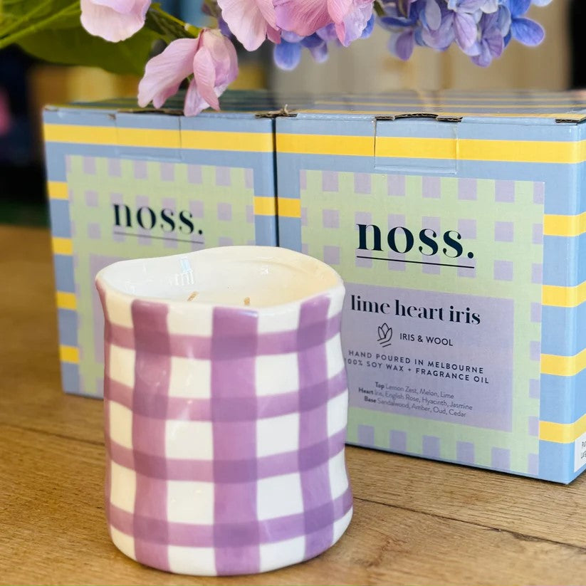 Noss Candle | Lime Heart Iris by Noss & Co. Australian Art Prints and Homewares. Green Door Decor. www.greendoordecor.com.au