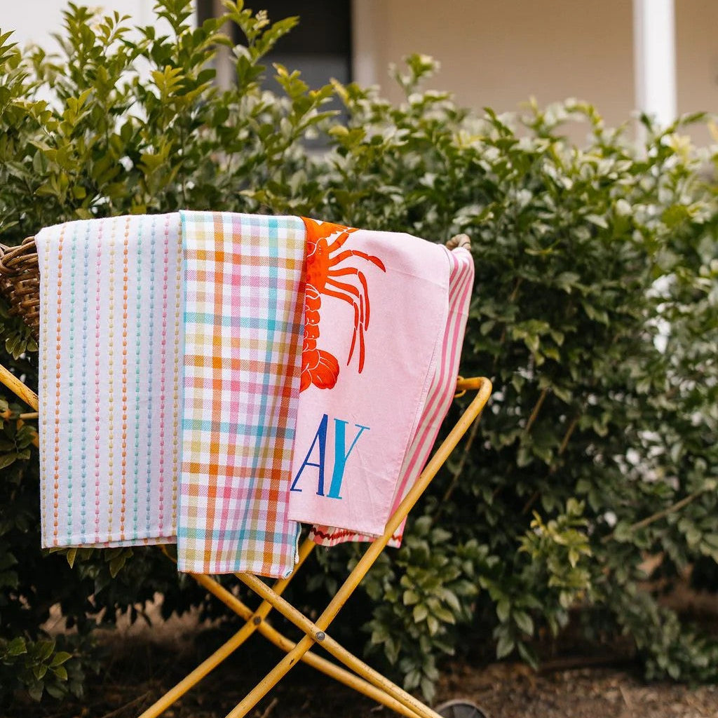 Candy Gingham Tea Towel by Mink & Me. Australian Art Prints and Homewares. Green Door Decor. www.greendoordecor.com.au