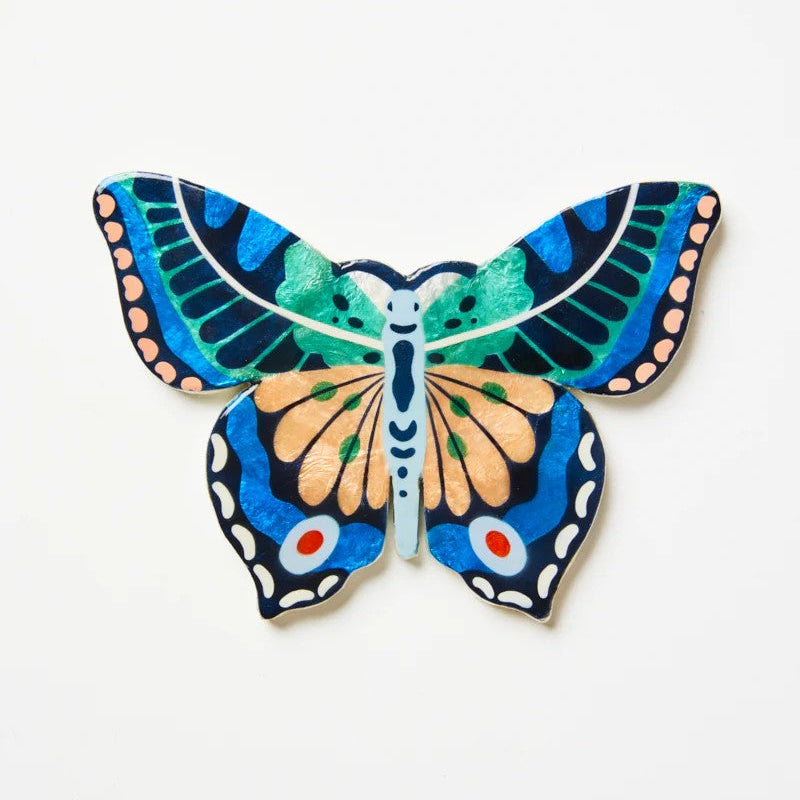 'Canopy Butterfly Blue Green' Wall Tile by Jones and Co. Australian Art Prints, Fashion and Homewares. Green Door Decor. www.greendoordecor.com.au