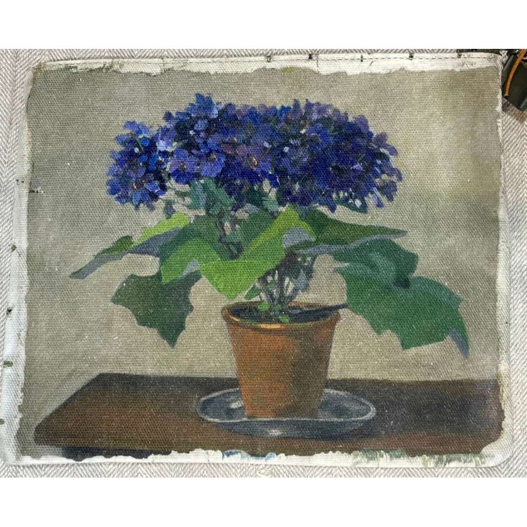 Canvas Painting Zip Clutch | Hydrangea by The Lost and Found Department. Australian Art Prints and Homewares. Green Door Decor. www.greendoordecor.com.au