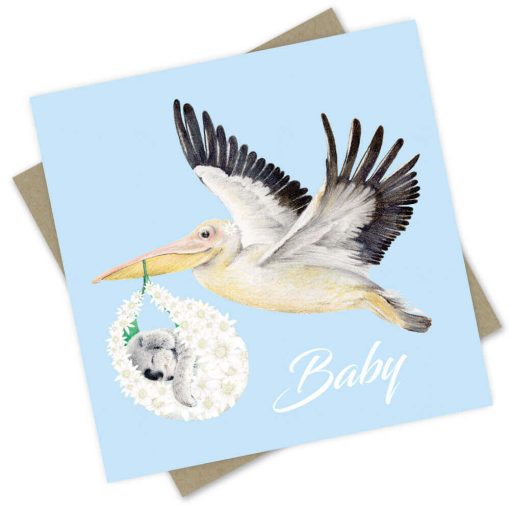 Greeting Card | Baby by Popcorn Blue. Australian Art Prints and Homewares. Green Door Decor. www.greendoordecor.com.au