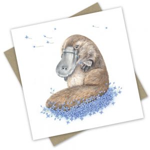 Greeting Card | Harriet the Spring Platypus by Popcorn Blue. Australian Art Prints and Homewares. Green Door Decor. www.greendoordecor.com.au