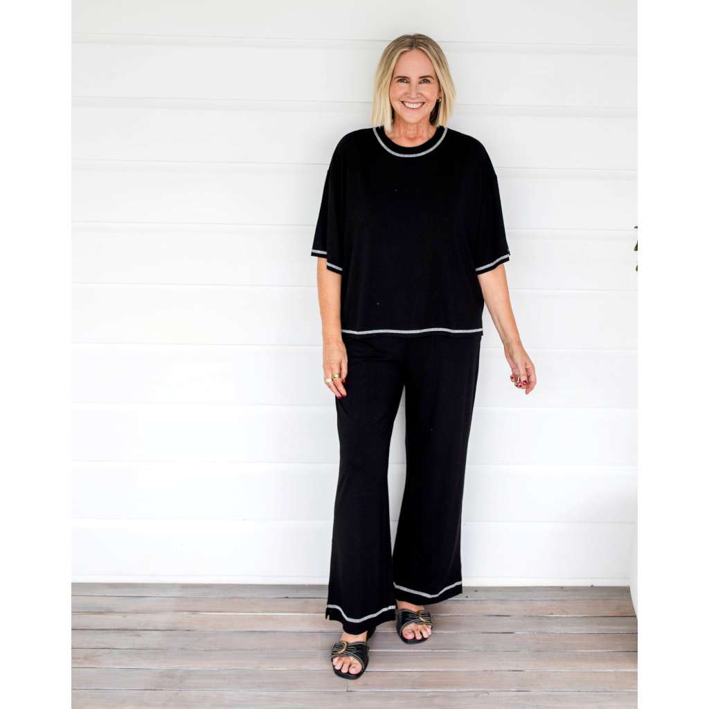 Carey Bamboo Pant in Black by Lou Lou Australia. Australian Art Prints and Homewares. Green Door Decor. www.greendoordecor.com.au