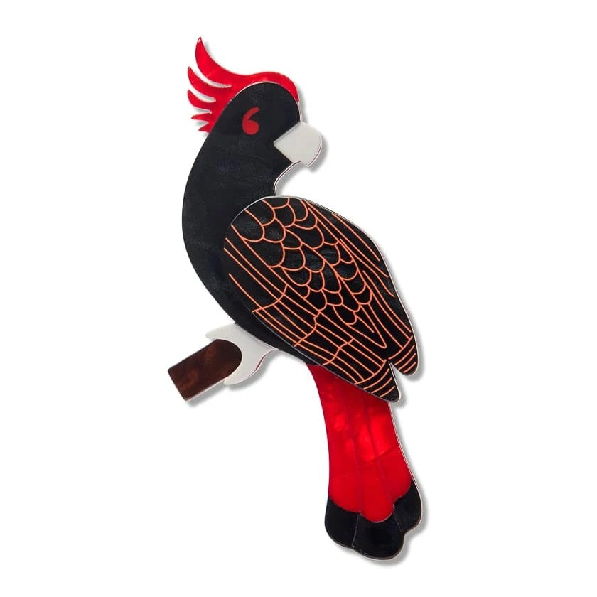 Carnaboo the Cockatoo Brooch | Erstwilder. Australian Art Prints, Gifts, Fashion and Homewares. Green Door Decor. www.greendoordecor.com.au