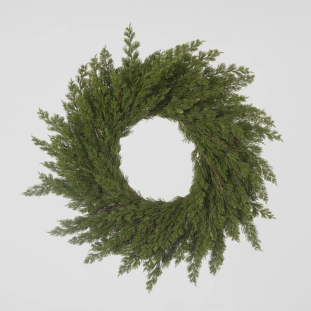 Cedar Pine Wreath 65cm | Ornamental Decoration by Florabelle. Australian Art Prints and Homewares. Green Door Decor. www.greendoordecor.com.au