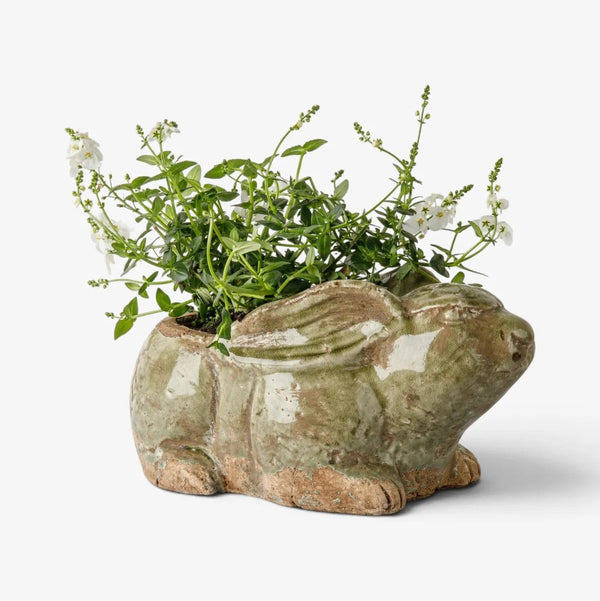 Celadon Rabbit Planter by French Country Collections. Australian Art Prints, Gifts, Fashion and Homewares. Green Door Decor. www.greendoordecor.com.au