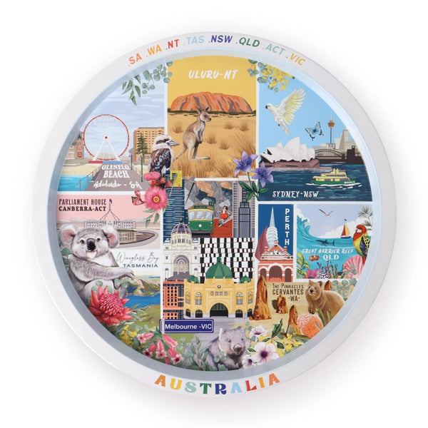 Celebrations Tray | G'day Australia by La La Land. Australian Art Prints and Homewares. Green Door Decor. www.greendoordecor.com.au