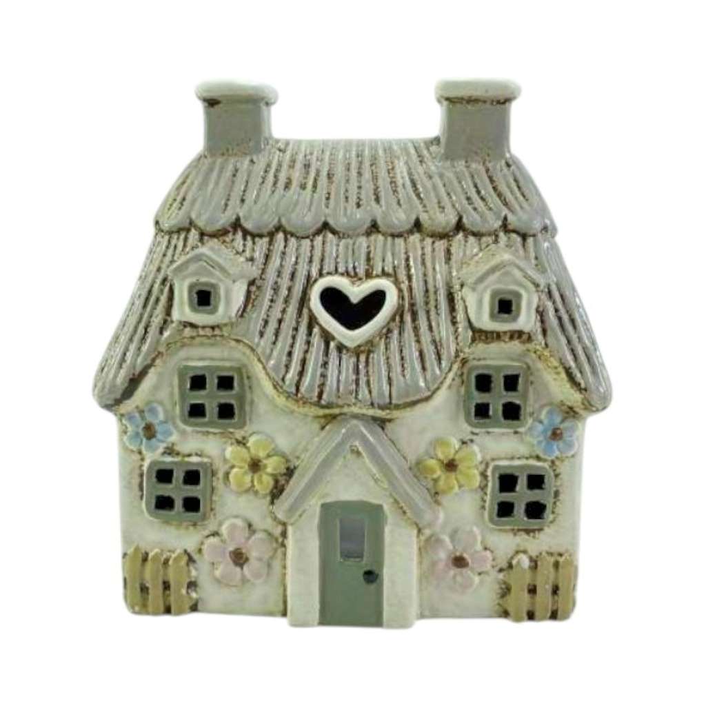 Ceramic Tea Light Holder | Daisy Thatched House by Yellow Rock Decor, Sunrise Accessories. Australian Art Prints, Gifts, Fashion and Homewares. Green Door Decor. www.greendoordecor.com.au
