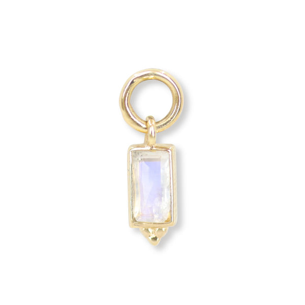 'Baguette Moonstone' Gold Charm by ToniMay. Australian Art Prints and Homewares. Green Door Decor. www.greendoordecor.com.au