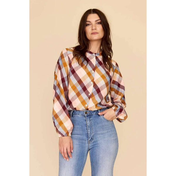 Checkered Love Bell Sleeve Shirt | Frock Me Out. Australian Art Prints and Homewares. Green Door Decor. www.greendoordecor.com.au