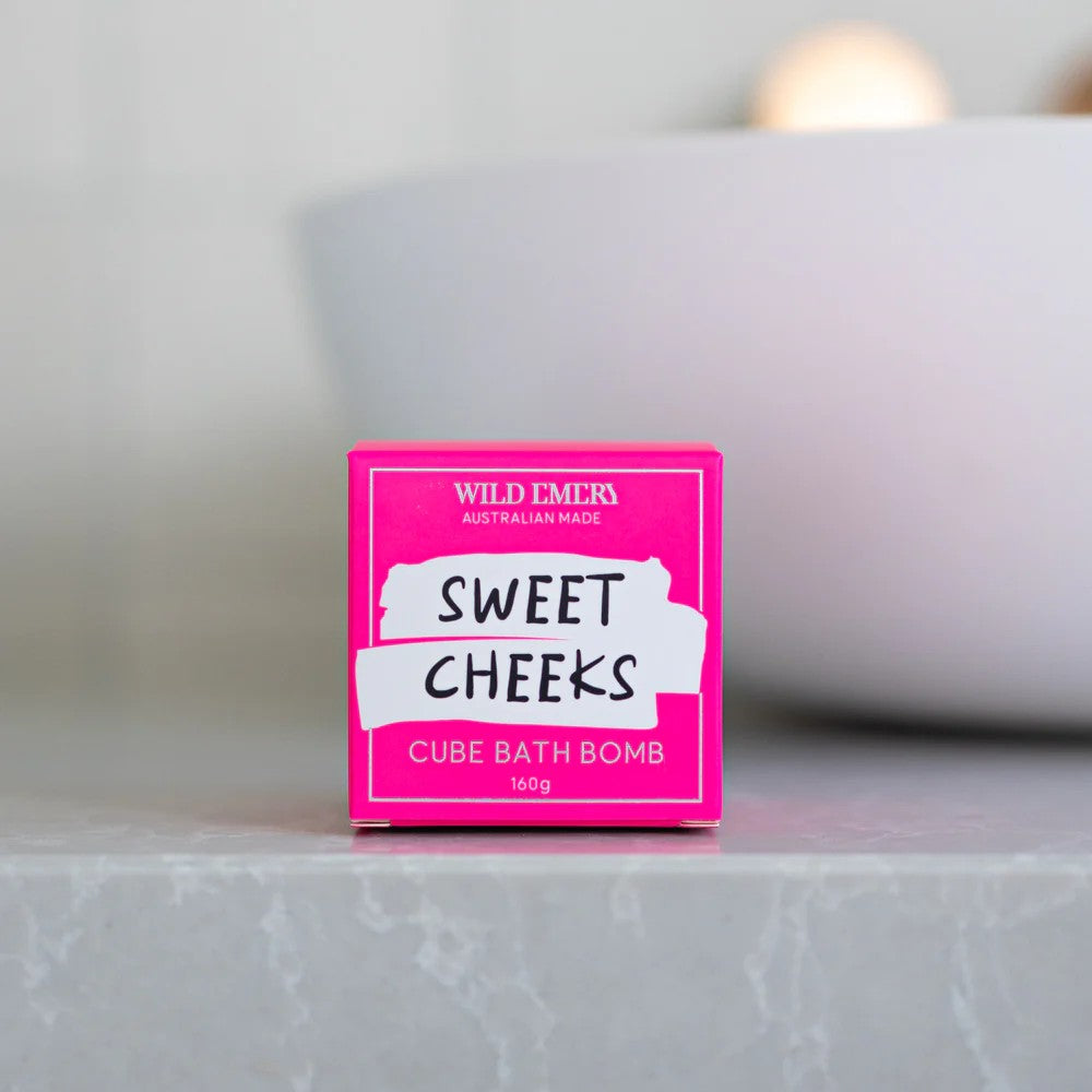Cheeky Bath Bomb | Sweet Cheeks by Wild Emery. Australian Art Prints, Gifts, Fashion and Homewares. Green Door Decor. www.greendoordecor.com.au