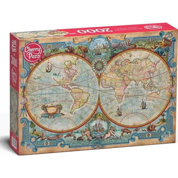 Cherry Pazzi | 2000 Piece Puzzle | Great Discoveries World Map (50125) by Weekend Hub. Australian Art Prints, Gifts, Fashion and Homewares. Green Door Decor. www.greendoordecor.com.au
