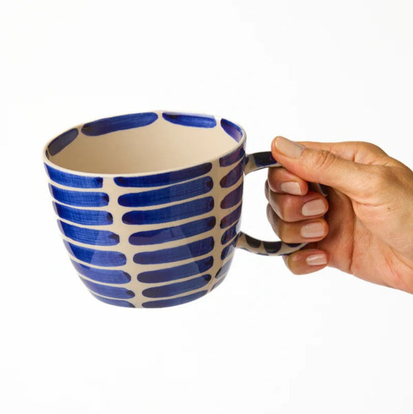 Chino Mug | Boss Blue Stripe by Jones and Co. Australian Art Prints and Homewares. Green Door Decor. www.greendoordecor.com.au