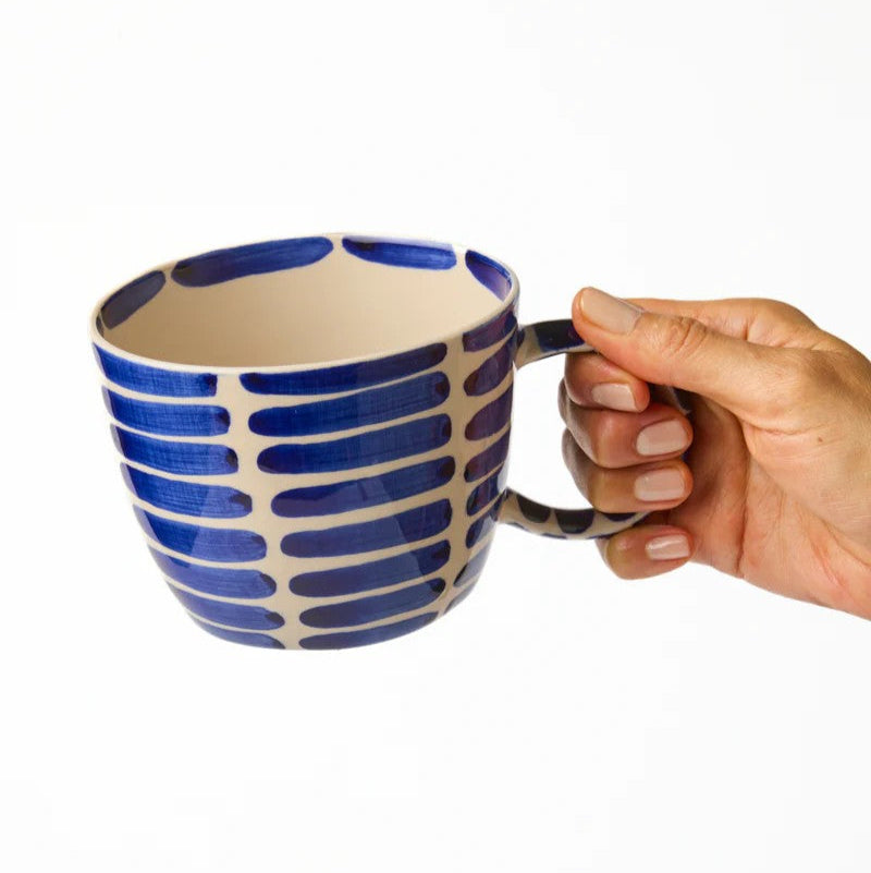 Chino Mug | Boss Blue Stripe by Jones and Co. Australian Art Prints and Homewares. Green Door Decor. www.greendoordecor.com.au