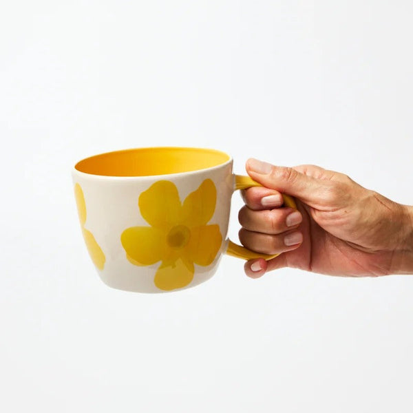Chino Mug | Boss Daisy Mustard by Jones and Co. Australian Art Prints, Gifts, Fashion and Homewares. Green Door Decor. www.greendoordecor.com.au