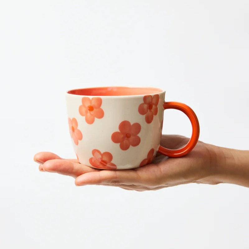 Chino Mug | Daisy Peach by Jones and Co. Australian Art Prints, Gifts, Fashion and Homewares. Green Door Decor. www.greendoordecor.com.au