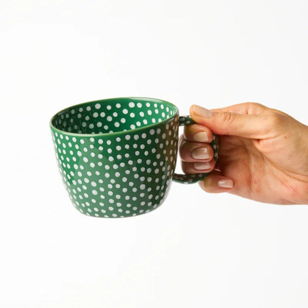 Chino Mug | Green Sprinkle by Jones and Co. Australian Art Prints and Homewares. Green Door Decor. www.greendoordecor.com.au
