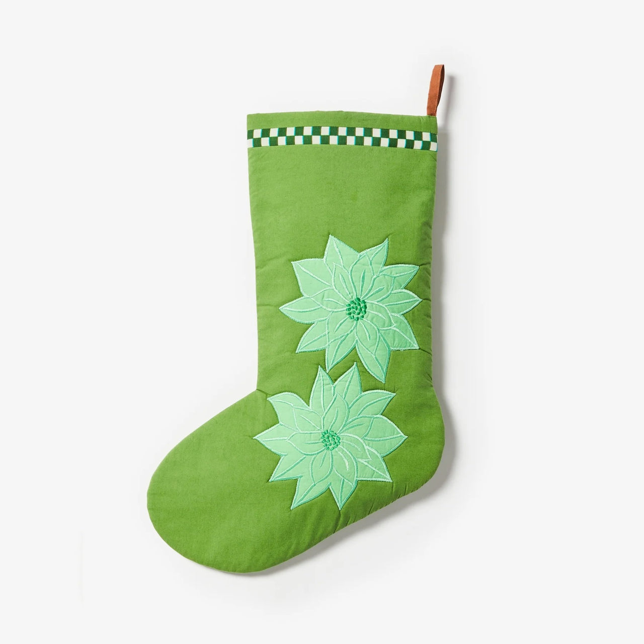 Christmas Stocking | Poinsettia Green by Bonnie and Neil. Australian Art Prints and Homewares. Green Door Decor. www.greendoordecor.com.au