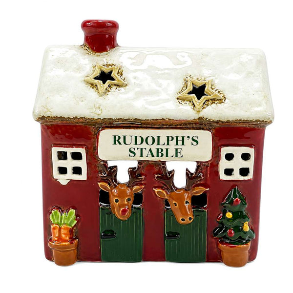 Ceramic Tea Light Holder | Rudolph's Stable by Yellow Rock Decor, Sunrise Accessories. Australian Art Prints, Gifts, Fashion and Homewares. Green Door Decor. www.greendoordecor.com.au