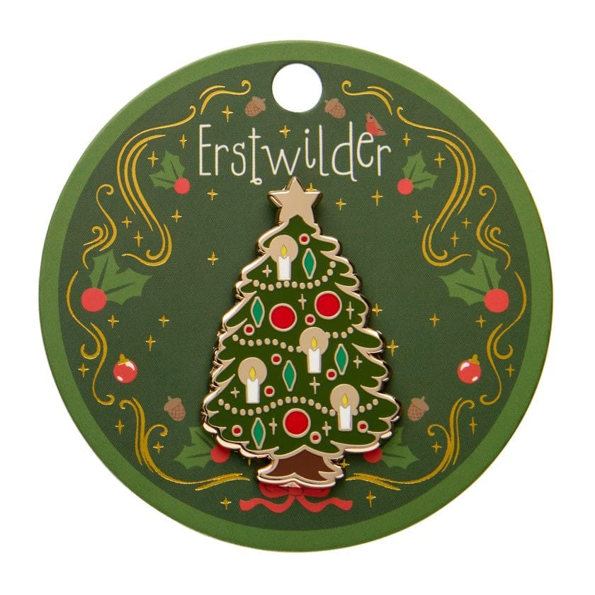 Christmas Tree Centre-Piece Enamel Pin | Erstwilder. Australian Art Prints and Homewares. Green Door Decor. www.greendoordecor.com.au