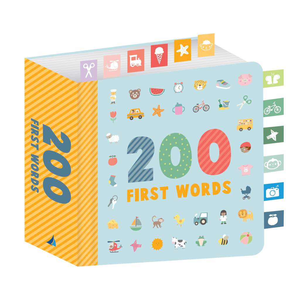 Chunky Ribbon Tabbed Board Book | First 200 Words by Lake Press. Australian Art Prints, Gifts, Fashion and Homewares. Green Door Decor. www.greendoordecor.com.au