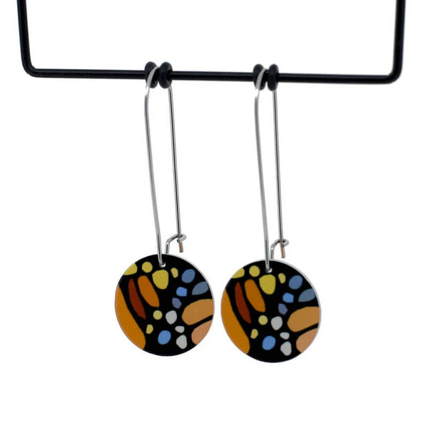 Circle Drop Hook Earrings | Aladdin's Treasure - Monarch Butterfly by Kitty Came Home. Australian Art Prints and Homewares. Green Door Decor. www.greendoordecor.com.au