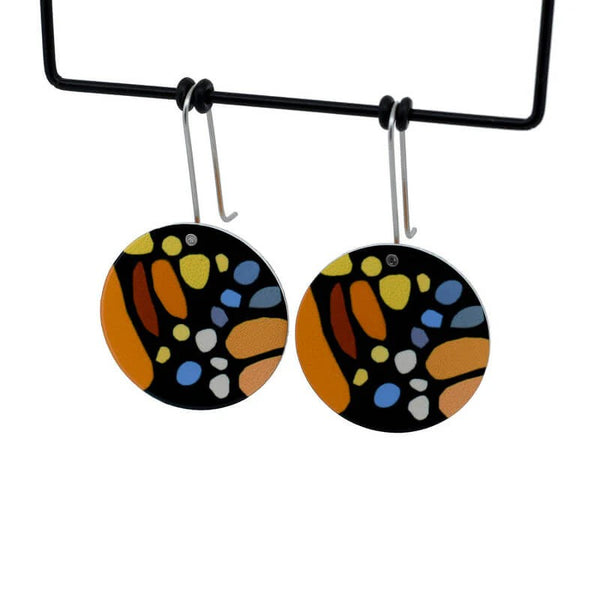 Circle Shepherds Hook Earrings | Aladdin's Treasure - Monarch Butterfly by Kitty Came Home. Australian Art Prints and Homewares. Green Door Decor. www.greendoordecor.com.au