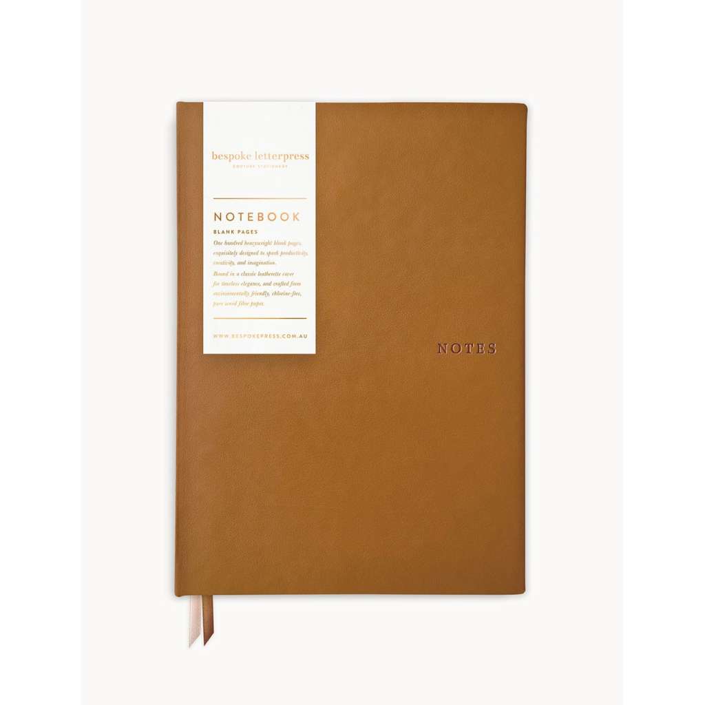 Classic Notebook | Coffee (Blank) by Bespoke Letterpress. Australian Art Prints, Gifts, Fashion and Homewares. Green Door Decor. www.greendoordecor.com.au