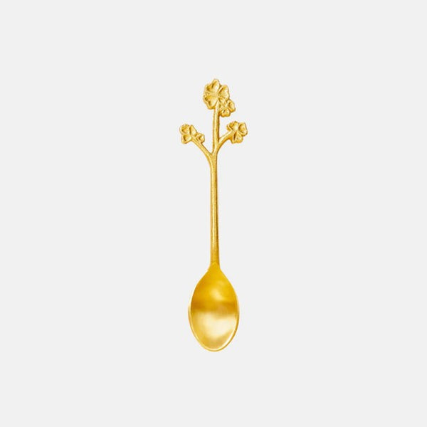 Flora Clover Teaspoon | Brushed Gold By Bonnie and Neil . Australian Art Prints and Homewares. Green Door Decor. www.greendoordecor.com.au
