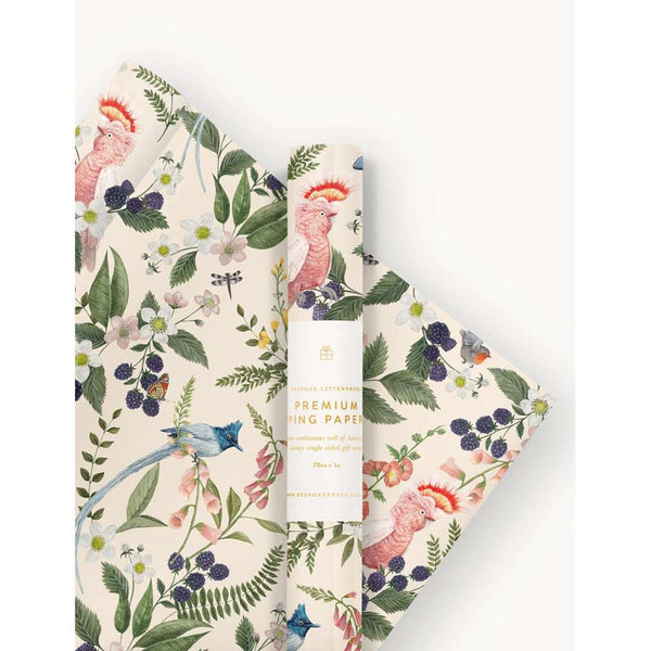 Gift Wrap Roll (3m) | Cockatoos by Bespoke Letterpress. Australian Art Prints, Gifts, Fashion and Homewares. Green Door Decor. www.greendoordecor.com.au
