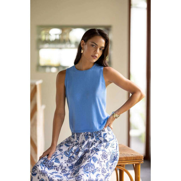 Collette Tank | Cornflower by Humidity Lifestyle. Australian Art Prints and Homewares. Green Door Decor. www.greendoordecor.com.au